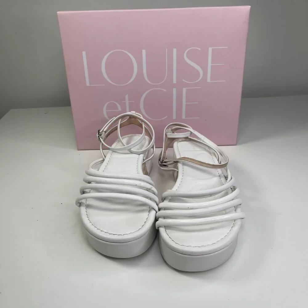 Louise et Cie White and Tan Platform Sandals